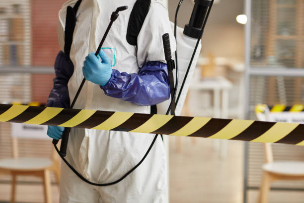 Professional Biohazard Cleanup technician working in Cecil, WI
